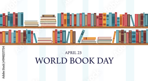 Young woman happily reading a book while sitting on stacked books