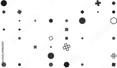 pattern grid horizontal Collection of Geometric Shapes Icons Circles Squares Hexagons Crosses Pentagons Diamonds Plus Signs