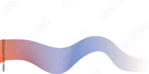Abstract colorful waveform with gradient texture on white background