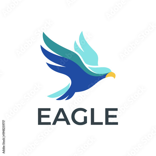 This dynamic illustration of an eagle soaring through the sky represents freedom, power, and adventure, showcasing a modern, artistic interpretation of wildlife.