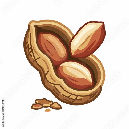A striking illustration of peanuts in their shell, showcasing their natural texture and colors while emphasizing their delicious and nutritious qualities.