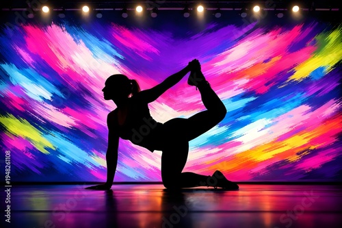 silhouette of a woman performing a yoga pose