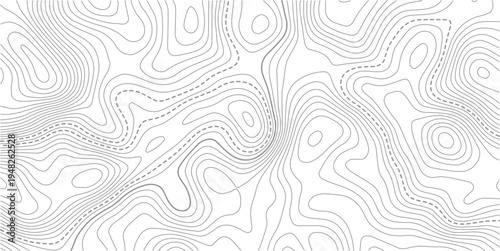 Abstract pattern with lines seamless pattern and topography.The stylized height of the topographic map contour in lines and contours isolated on transparent.Vintage outdoors style. 
