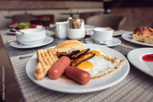 Classic breakfast on the table