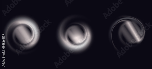 Abstract circle shapes with gradient isolated on black background. Vector set. Fluid vivid gradients for banners. Modern trendy design. Liquid shape. Colorful bright neon template. Dynamic soft color.