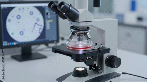 Inverted Microscope with Culture Dish