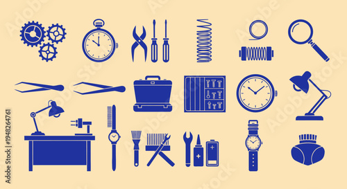 Collection of Vintage Tools and Mechanical Elements