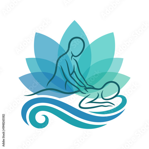 This image depicts a serene scene of massage therapy, where gentle hands provide relaxation. The soothing colors and elements enhance the feeling of tranquility and well-being.