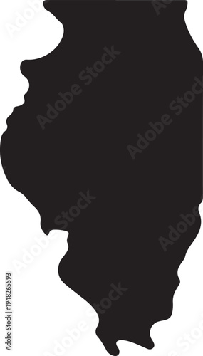 A silhouette map of the state of illinois in the united states