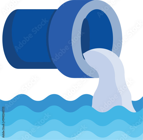 Pipe discharging wastewater into water body