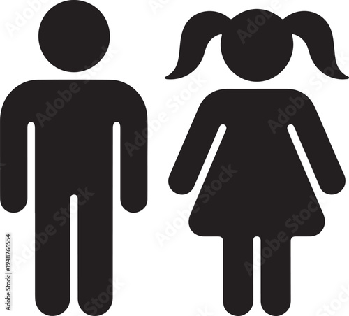 Simple icons of a male and female figure standing side by side