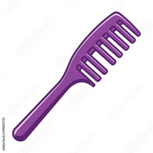 Purple wide tooth comb for hair styling and detangling
