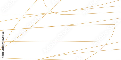 Abstract white background with golden lines . geometric design created using light gold digital net web line tecnology. Seamless luxury geometric premium golden random chaotic lines on transparent bac