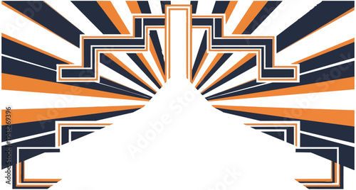 Abstract geometric design with radiant lines and angular shapes