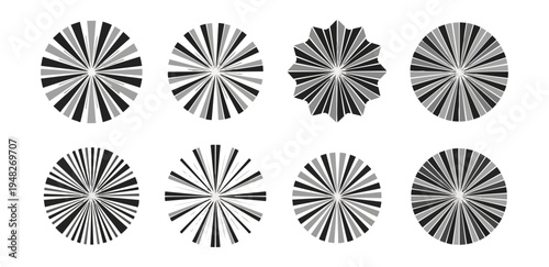 Abstract geometric patterns on black backgrounds graphic elements