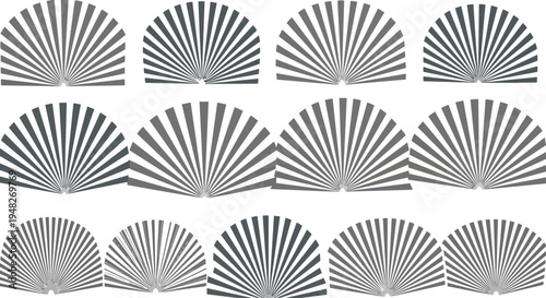 Abstract geometric radial patterns on black background