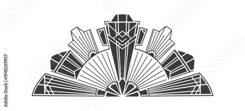 Geometric art deco design illustration graphic element vector