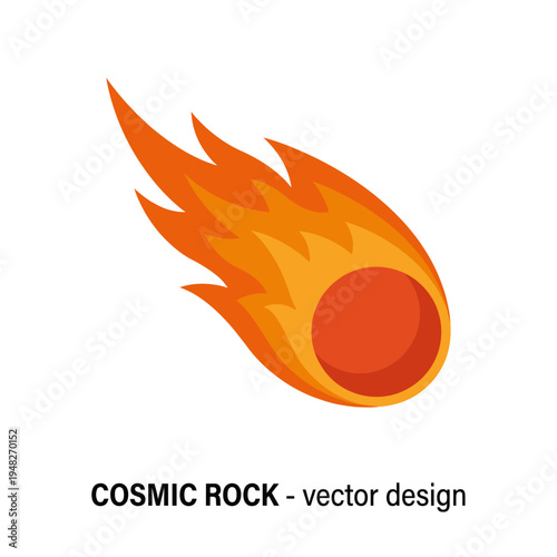 An imaginative illustration of a cosmic rock with a flaming trail, symbolizing astrological themes and the expansive beauty of space in a visually stimulating design.