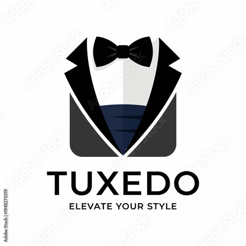 A minimalist tuxedo icon encapsulates sophistication and elegance, making it an ideal representation for style guides, fashion illustrations, and formal occasions.