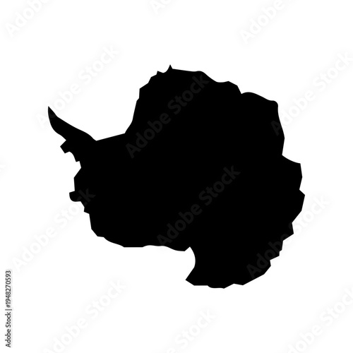 Antarctica continent map silhouette icon isolated on white background