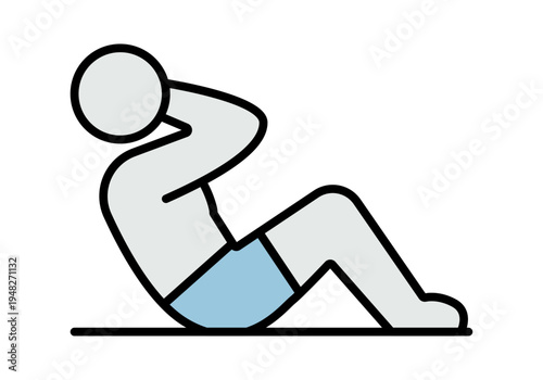 Hombre haciendo ejercicio de abdominales sobre el suelo