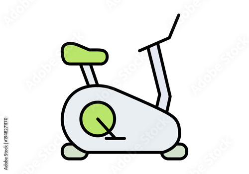 Bicicleta estática de fitness para entrenamiento en casa con detalles en color verde