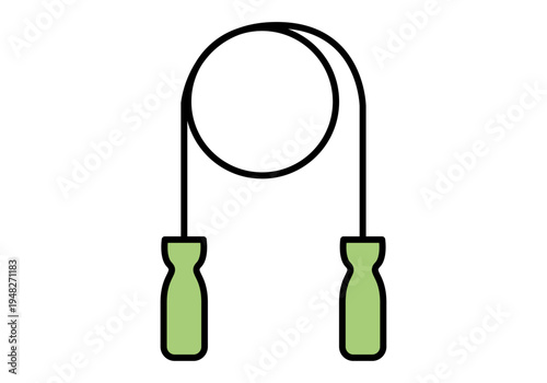 Cuerda para saltar con mangos de color verde para entrenamiento de cardio