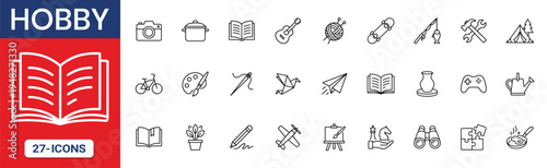 Hobby Thin Line Icon Set