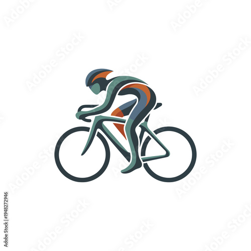 An athletic cyclist in a dynamic posture, focused on speed and fitness, embodying determination and energy as they navigate through their cycling journey with enthusiasm.