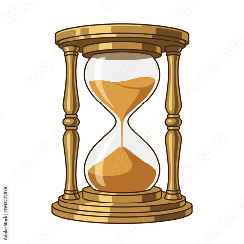 Depicting a classic hourglass, this image emphasizes the passage of time, patience, and the inevitability of change, showcasing the beauty of transient moments captured in glass.