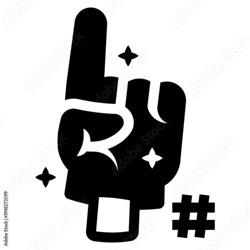 foam hand sports fans icon