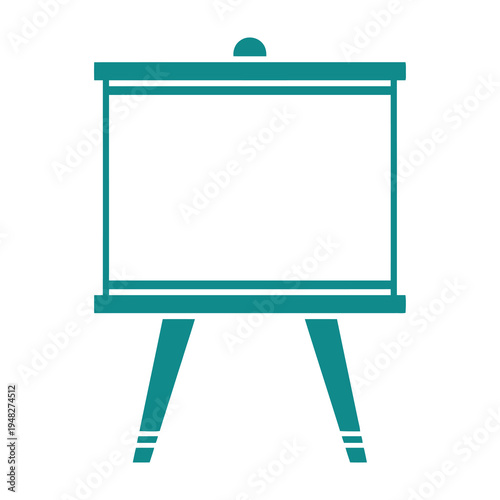 Teal colored blank presentation board on easel for business or education purposes
