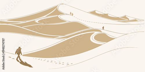 a brown horse is standing on a sandy beach Vector