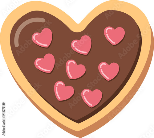chocolate heart shaped cookie
