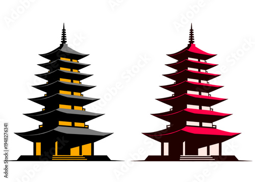 vector illustration of a pagoda