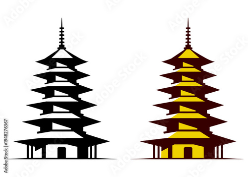 vector illustration of a temple