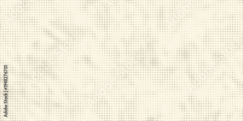 Vintage beige halftone paper texture. Retro craft ecru wallpaper with speckles, flecks, particles. Light cream grunge grain overlay background. Dirty dotted specked canvas material backdrop. Vector