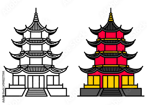 vector illustration of a pagoda