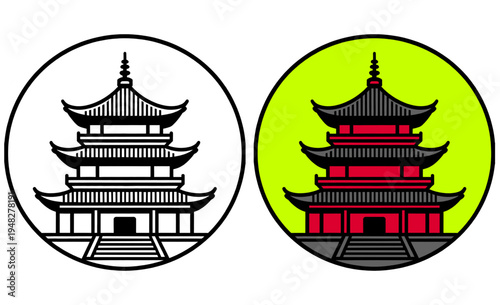 vector illustration of a pagoda