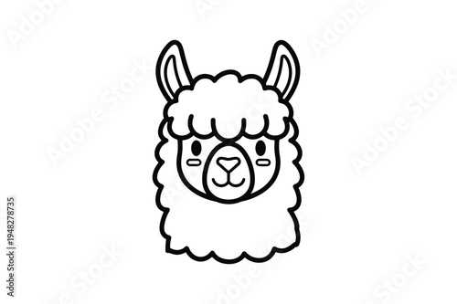 Alpaca Llama Vector Icon Illustration