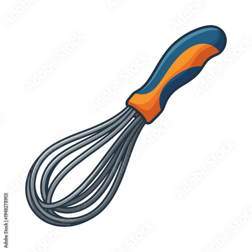 This image showcases a vibrant and modern whisk designed for culinary use, demonstrating both functionality and aesthetic appeal for cooking enthusiasts.