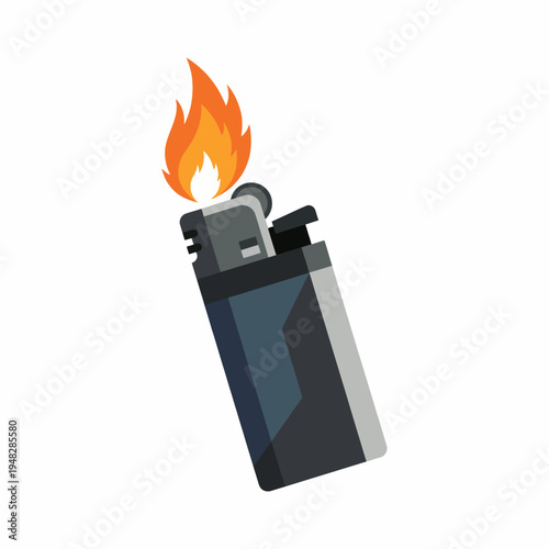 This image features a modern lighter with a flame, symbolizing fire and passion, perfect for discussions around energy sources and fire safety concepts.