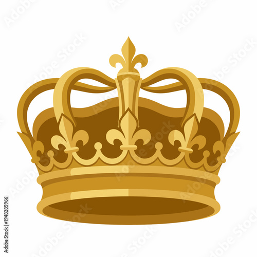 An exquisite illustration of a royal crown featuring an ornate design and a gleaming golden finish, representing power, royalty, and regal elegance in art form.