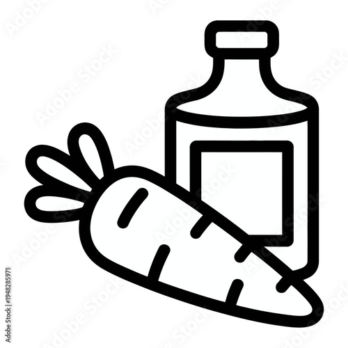 Vector design showing fresh carrot next to a juice bottle