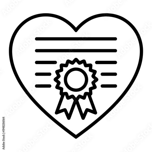 Vector heart icon with a ribbon inside for a heartfelt message.