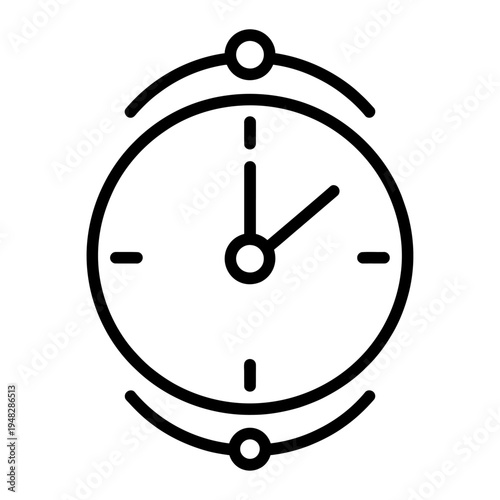 Vector of a clock with two bells