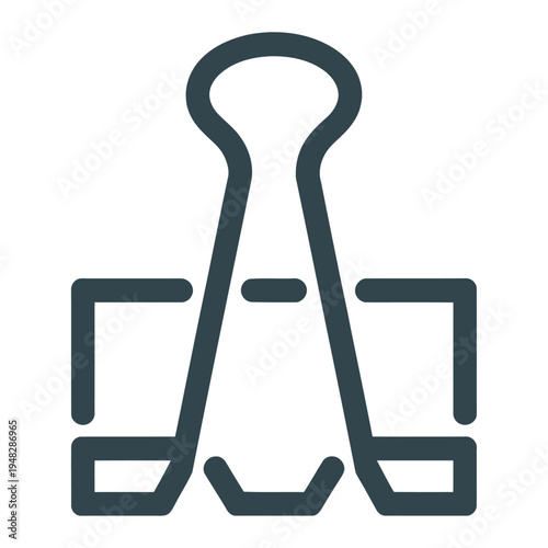 Vector icon of a dark blue office paper clip