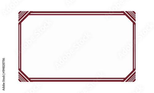 Elegant frame design with maroon borders and white interior