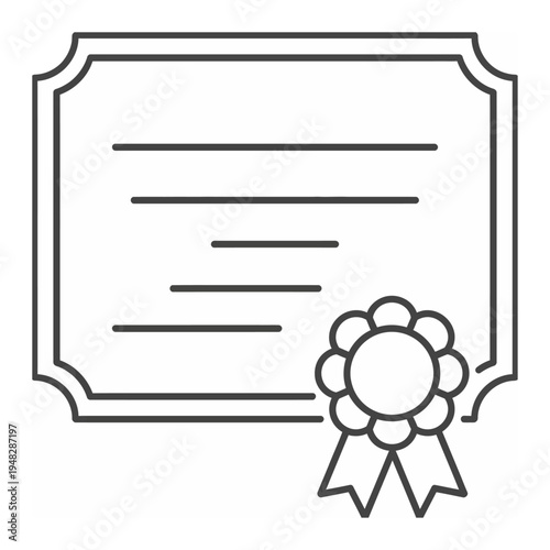 Vector of an award certificate with a decorative rosette