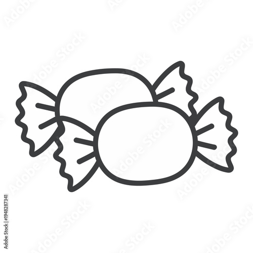Vector of two wrapped candies with twisted ends